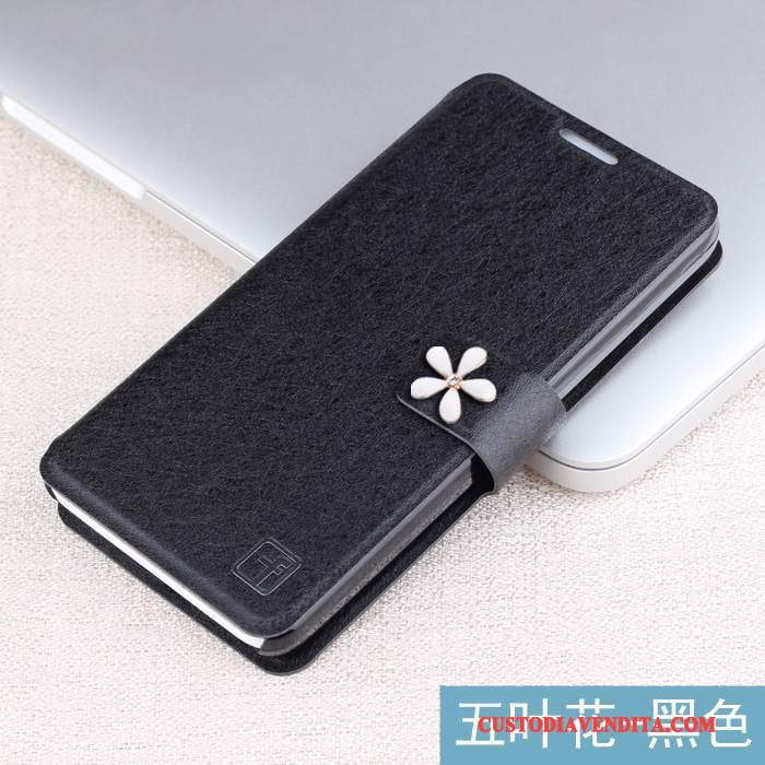 Custodia Huawei G9 Plus Folio Nero Carta, Cover Huawei G9 Plus Pelle Anti-caduta