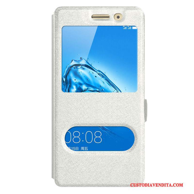 Custodia Huawei G9 Plus Folio Supporto Rosa, Cover Huawei G9 Plus Pelle Telefono Finestra Aperta