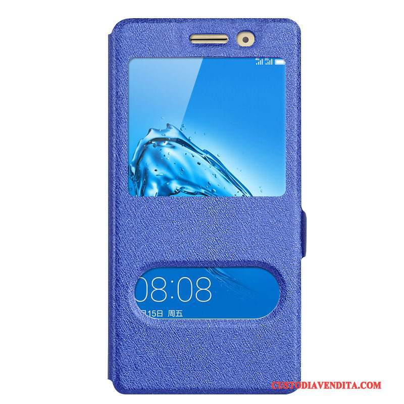 Custodia Huawei G9 Plus Folio Supporto Rosa, Cover Huawei G9 Plus Pelle Telefono Finestra Aperta
