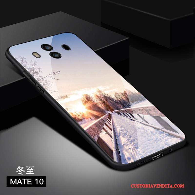 Custodia Huawei Mate 10 Creativo Tendenzatelefono, Cover Huawei Mate 10 Silicone Verde Vetro