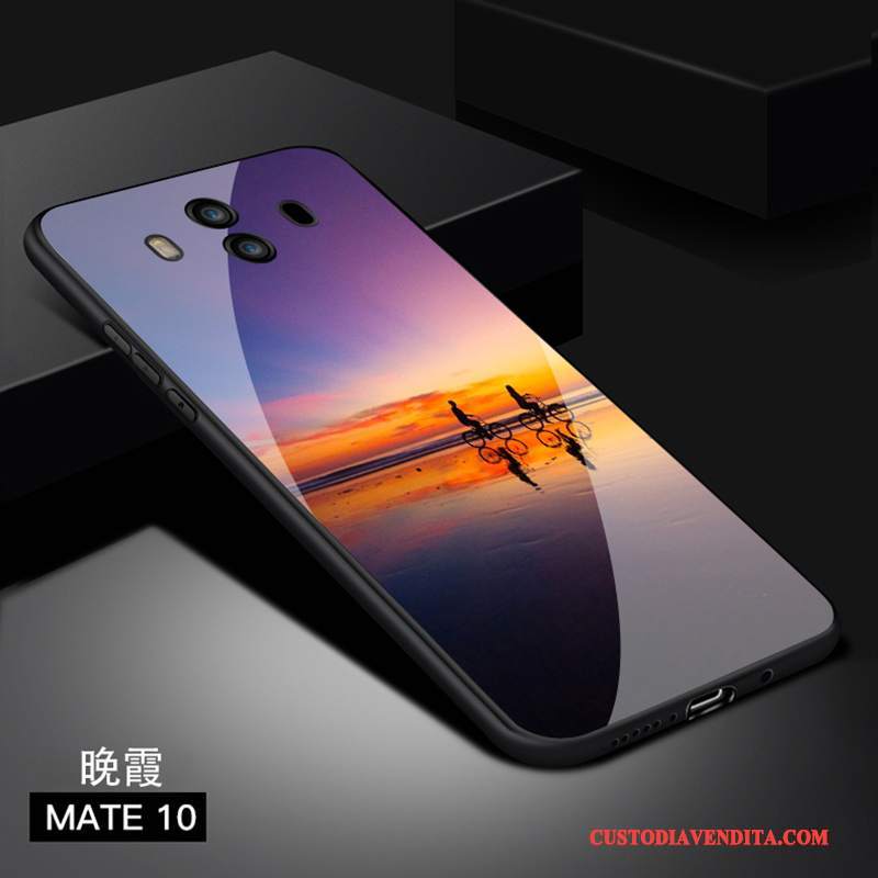 Custodia Huawei Mate 10 Creativo Tendenzatelefono, Cover Huawei Mate 10 Silicone Verde Vetro