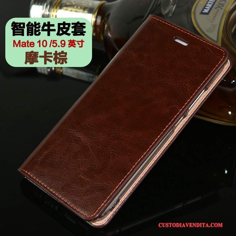 Custodia Huawei Mate 10 Folio Tutto Incluso Anti-caduta, Cover Huawei Mate 10 Pelle Telefono