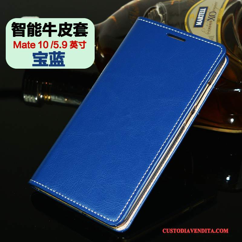Custodia Huawei Mate 10 Folio Tutto Incluso Anti-caduta, Cover Huawei Mate 10 Pelle Telefono