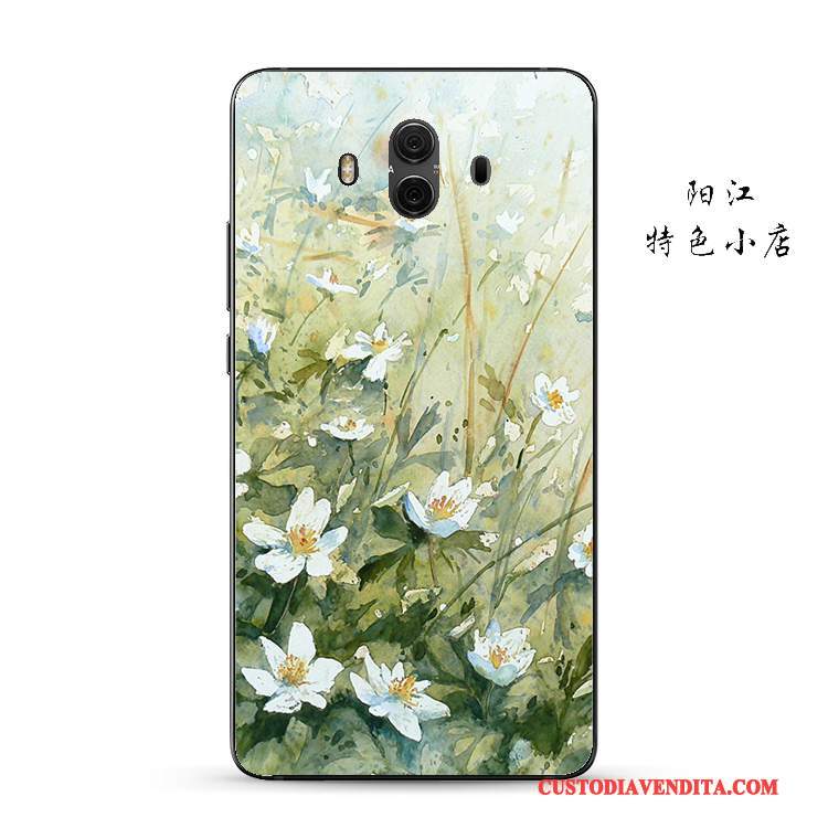Custodia Huawei Mate 10 Goffratura Giallo Petali, Cover Huawei Mate 10 Protezione Anti-cadutatelefono