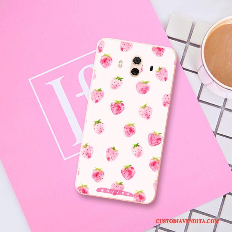 Custodia Huawei Mate 10 Goffratura Macchiatitelefono, Cover Huawei Mate 10 Silicone Rosa Morbido