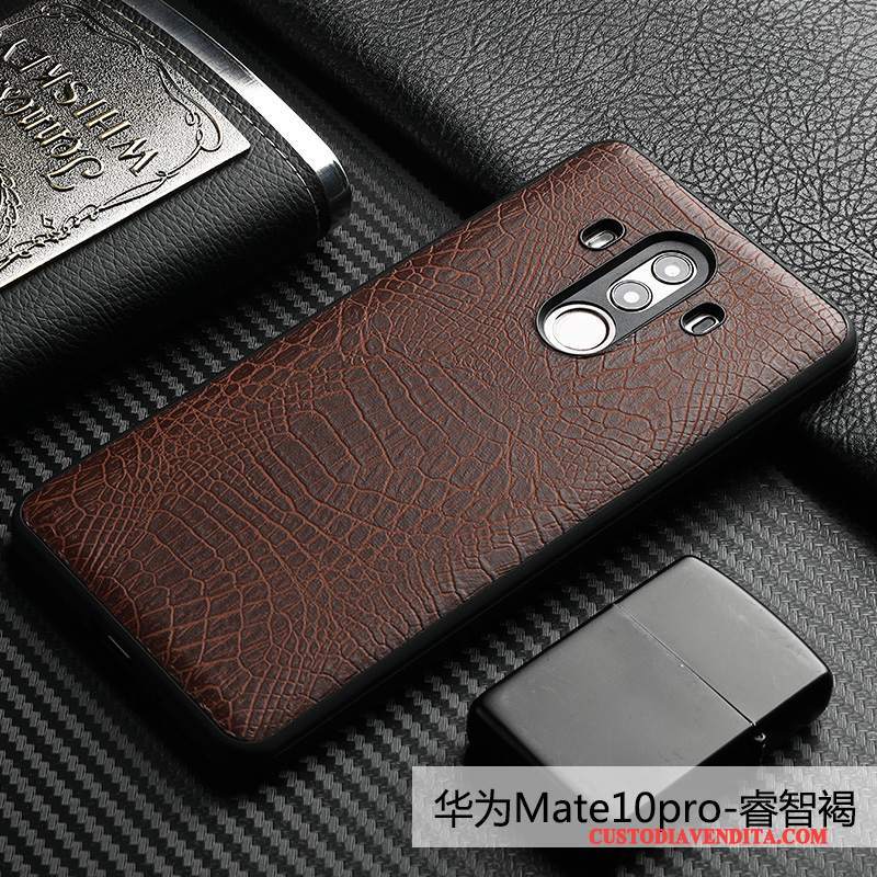 Custodia Huawei Mate 10 Pro Pelle Anti-caduta Qualità, Cover Huawei Mate 10 Pro Telefono Modello Coccodrillo