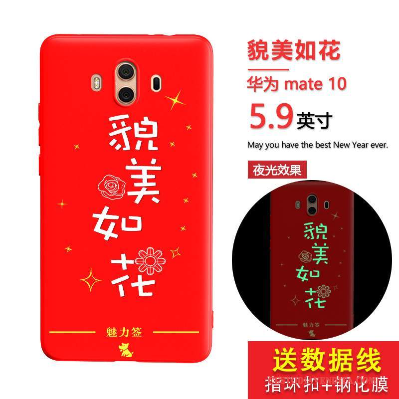 Custodia Huawei Mate 10 Silicone Di Personalità Tutto Incluso, Cover Huawei Mate 10 Rosso Anti-caduta