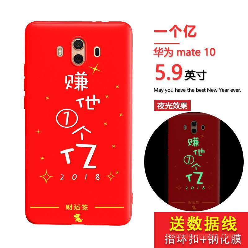 Custodia Huawei Mate 10 Silicone Di Personalità Tutto Incluso, Cover Huawei Mate 10 Rosso Anti-caduta