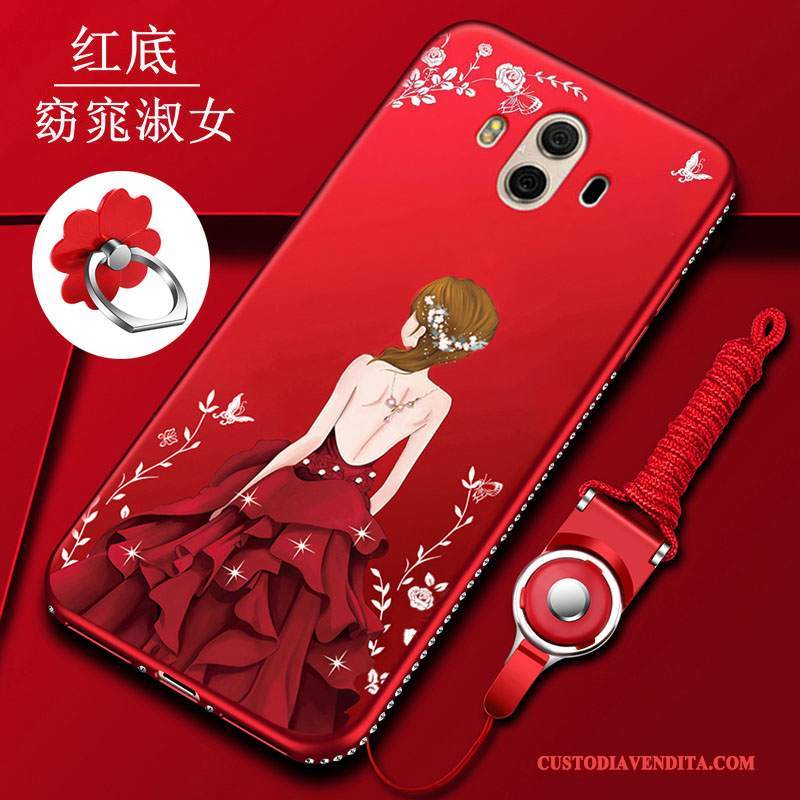 Custodia Huawei Mate 10 Silicone Morbido Anti-caduta, Cover Huawei Mate 10 Protezione Rossotelefono