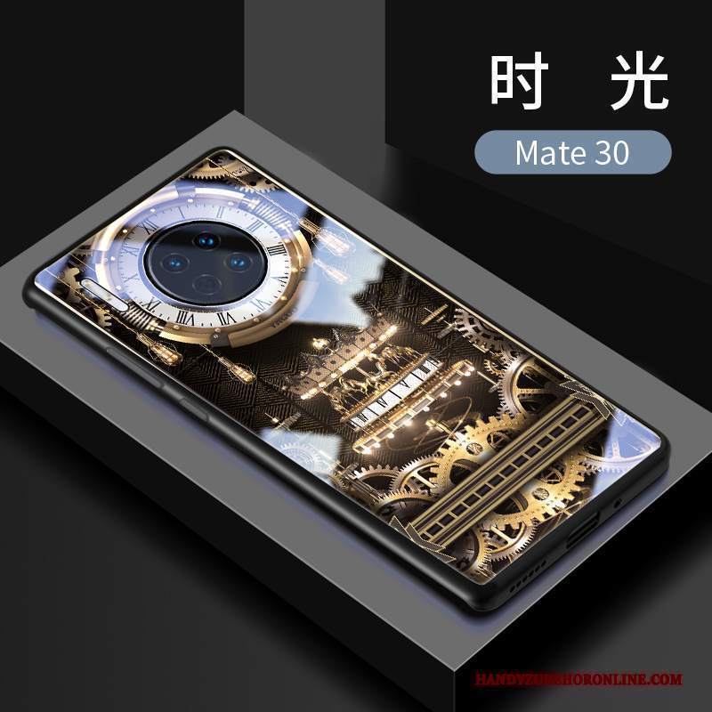 Custodia Huawei Mate 30 Creativo Oro Vetro, Cover Huawei Mate 30 Protezione Divertente Anti-caduta