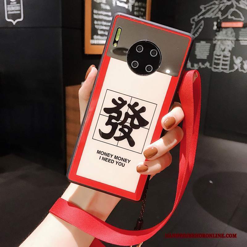 Custodia Huawei Mate 30 Ornamenti Appesitelefono, Cover Huawei Mate 30 Rosso Nuovo