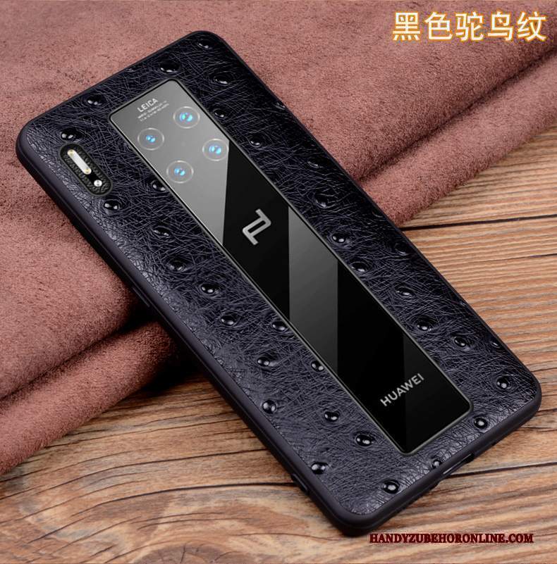 Custodia Huawei Mate 30 Rs Protezione Telefono High End, Cover Huawei Mate 30 Rs Pelle Nero Anti-caduta