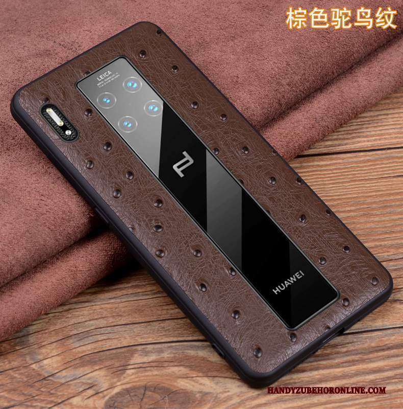 Custodia Huawei Mate 30 Rs Protezione Telefono High End, Cover Huawei Mate 30 Rs Pelle Nero Anti-caduta