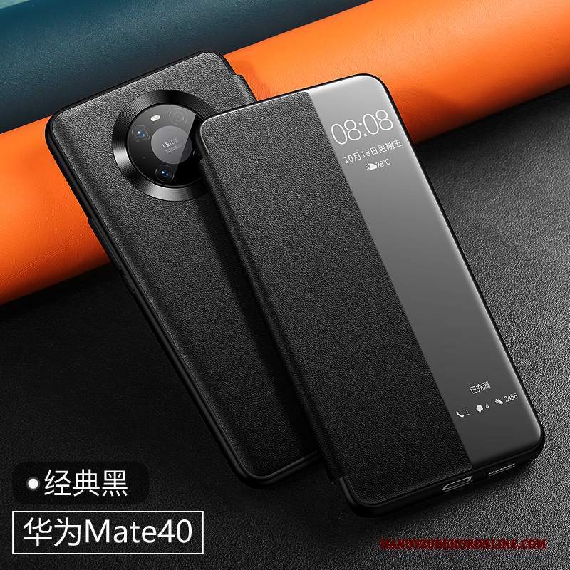 Custodia Huawei Mate 40 Pelle Tutto Incluso Verde, Cover Huawei Mate 40 Protezione Nuovotelefono