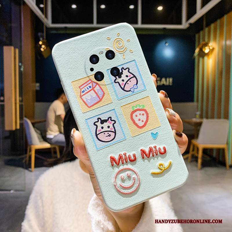 Custodia Huawei Mate 40 Pro Cartone Animato Telefono Mucca, Cover Huawei Mate 40 Pro Creativo Nuovo Ricamo