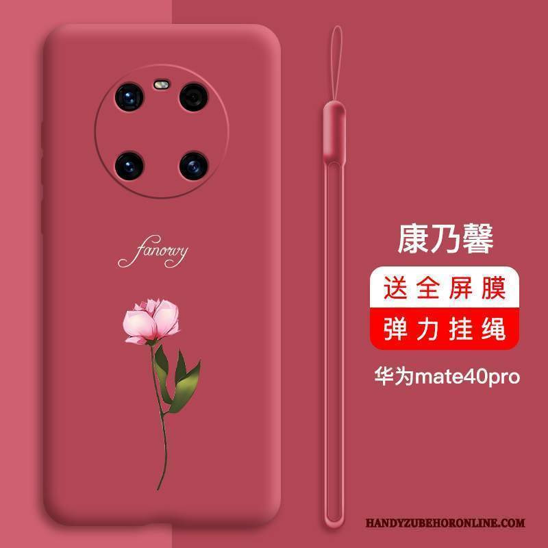 Custodia Huawei Mate 40 Pro Silicone Sottile Net Red, Cover Huawei Mate 40 Pro Protezione Telefono Anti-caduta