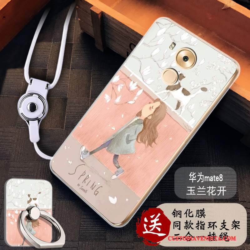 Custodia Huawei Mate 8 Colore Hemming Rosa, Cover Huawei Mate 8 Silicone Telefono Anti-caduta