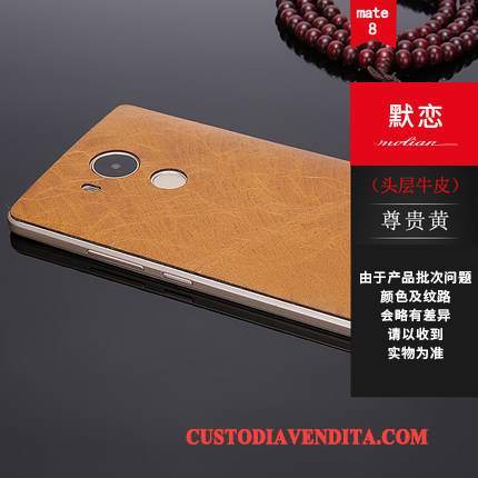 Custodia Huawei Mate 8 Pelle Telefono Sottile, Cover Huawei Mate 8 Colore Telaio Metallo