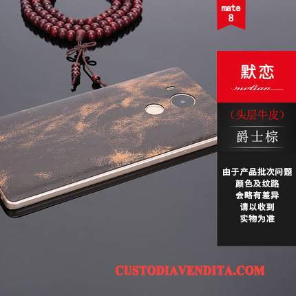 Custodia Huawei Mate 8 Pelle Telefono Sottile, Cover Huawei Mate 8 Colore Telaio Metallo