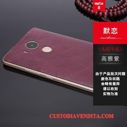 Custodia Huawei Mate 8 Pelle Telefono Sottile, Cover Huawei Mate 8 Colore Telaio Metallo