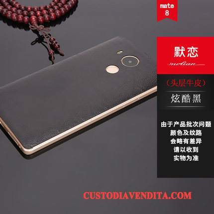 Custodia Huawei Mate 8 Pelle Telefono Sottile, Cover Huawei Mate 8 Colore Telaio Metallo