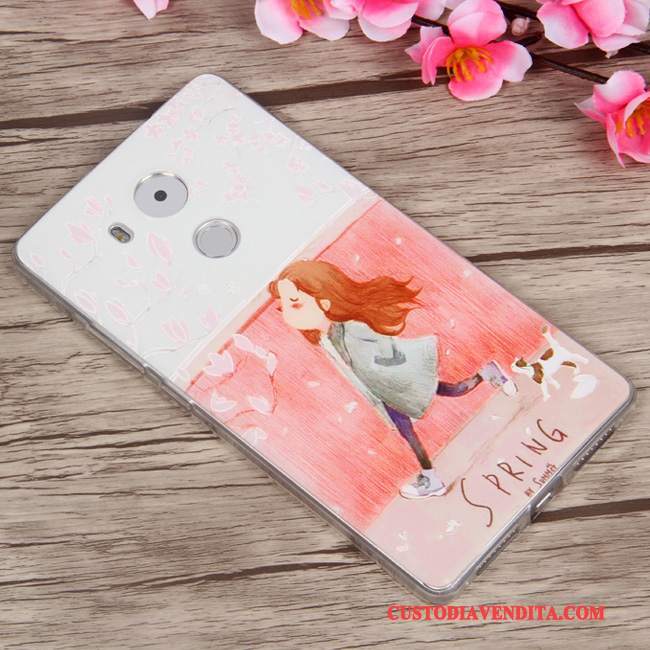 Custodia Huawei Mate 8 Silicone Chiaro Anti-caduta, Cover Huawei Mate 8 Cartone Animato Morbido Porpora