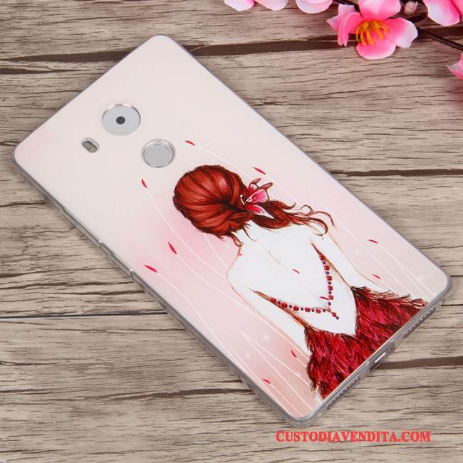 Custodia Huawei Mate 8 Silicone Chiaro Anti-caduta, Cover Huawei Mate 8 Cartone Animato Morbido Porpora