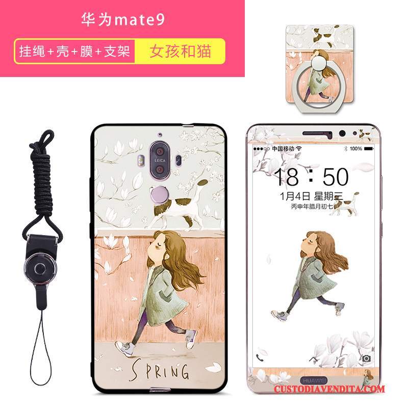 Custodia Huawei Mate 9 Creativo Tutto Incluso Tendenza, Cover Huawei Mate 9 Silicone Pellicola Protettiva Anti-caduta
