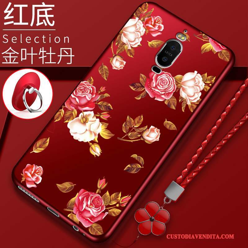 Custodia Huawei Mate 9 Pro Silicone Telefono Morbido, Cover Huawei Mate 9 Pro Protezione Tutto Incluso Rosso