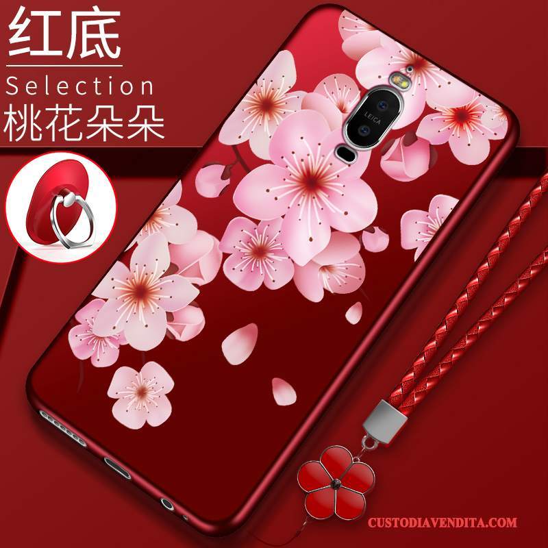 Custodia Huawei Mate 9 Pro Silicone Telefono Morbido, Cover Huawei Mate 9 Pro Protezione Tutto Incluso Rosso