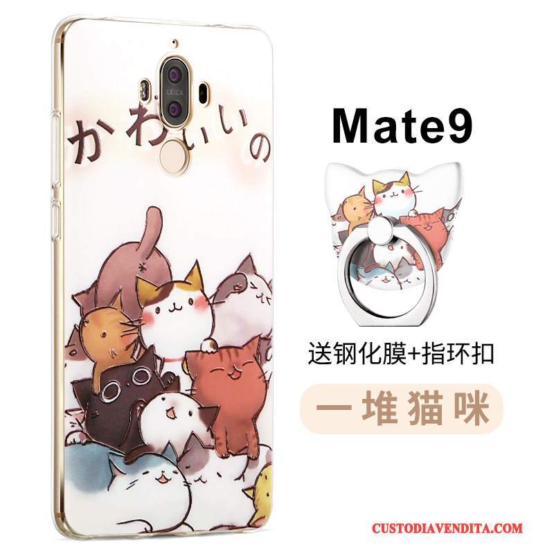 Custodia Huawei Mate 9 Protezione Rosatelefono, Cover Huawei Mate 9 Creativo Morbido Anti-caduta