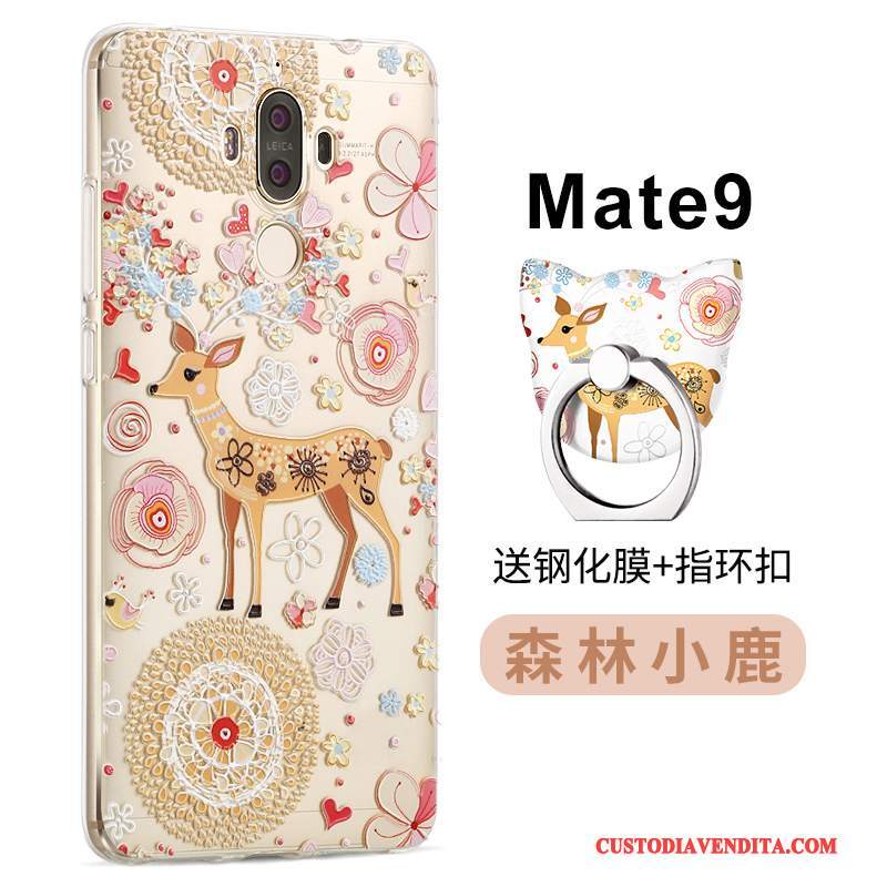 Custodia Huawei Mate 9 Protezione Rosatelefono, Cover Huawei Mate 9 Creativo Morbido Anti-caduta