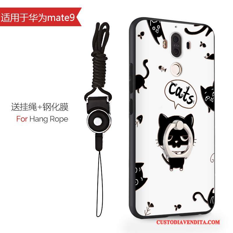 Custodia Huawei Mate 9 Silicone Ornamenti Appesi Blu Chiaro, Cover Huawei Mate 9 Cartone Animato Anti-caduta Tutto Incluso