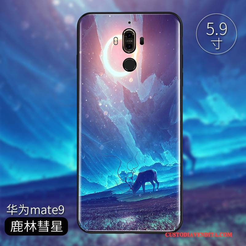 Custodia Huawei Mate 9 Silicone Telefono Tendenza, Cover Huawei Mate 9 Protezione Vetro Porpora
