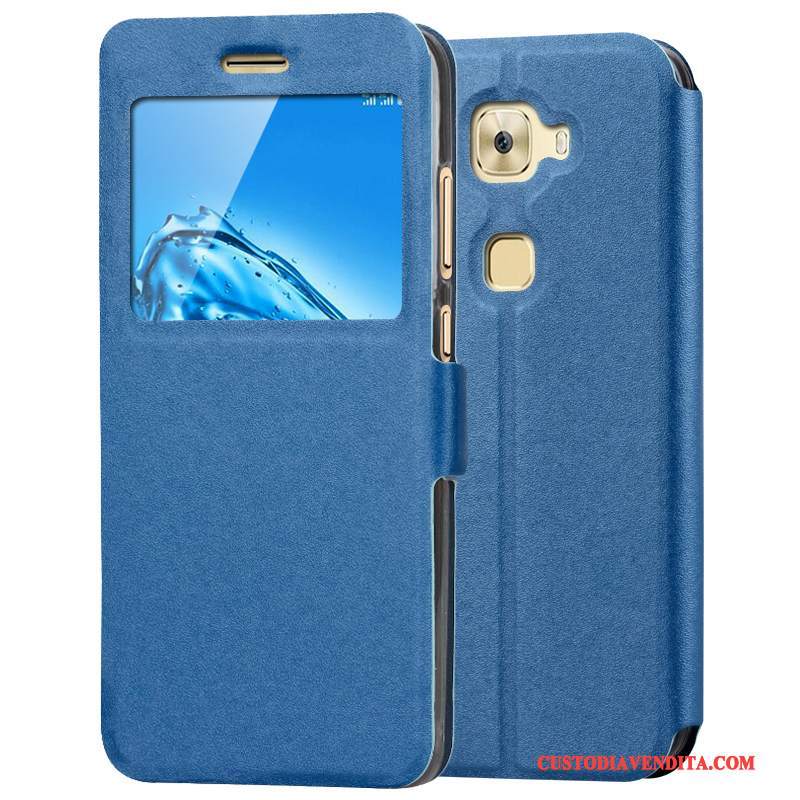 Custodia Huawei Mate S Pelle Telefono Blu Scuro, Cover Huawei Mate S Folio