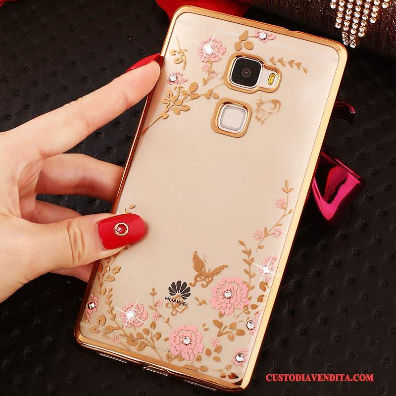 Custodia Huawei Mate S Protezione Telefono Oro, Cover Huawei Mate S Strass Morbido Tutto Incluso