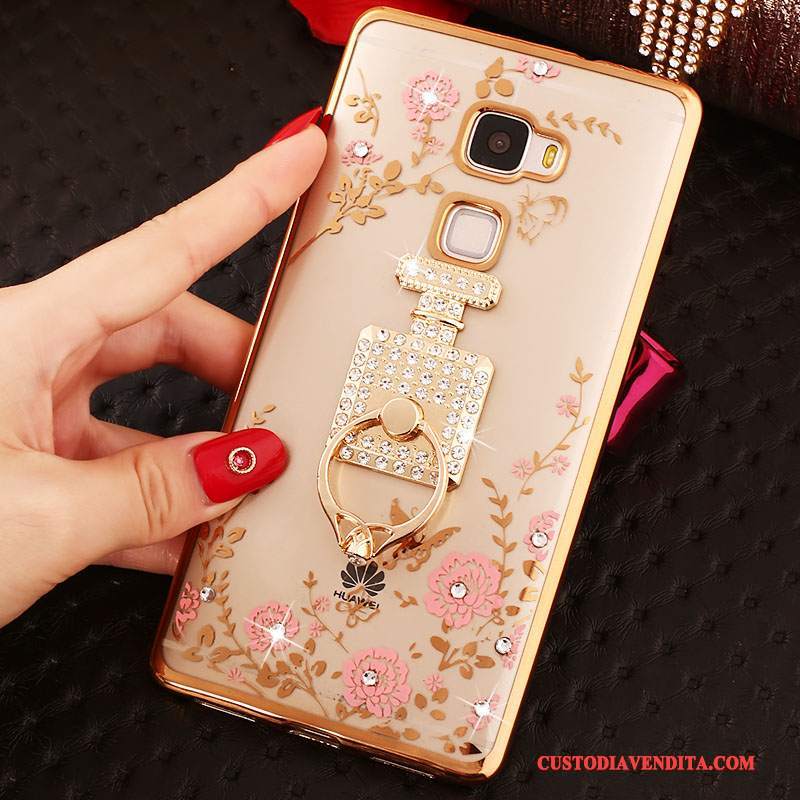 Custodia Huawei Mate S Protezione Telefono Oro, Cover Huawei Mate S Strass Morbido Tutto Incluso