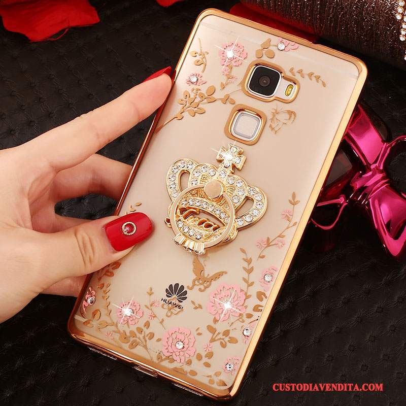 Custodia Huawei Mate S Protezione Telefono Oro, Cover Huawei Mate S Strass Morbido Tutto Incluso