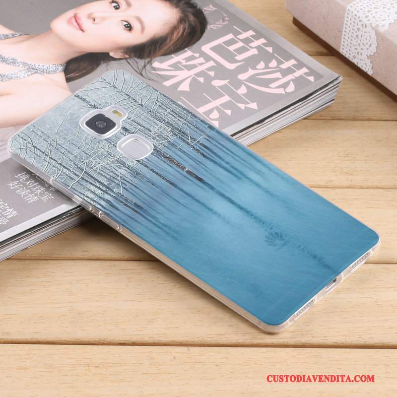 Custodia Huawei Mate S Silicone Blu Sottile, Cover Huawei Mate S Creativo Anti-caduta Tendenza