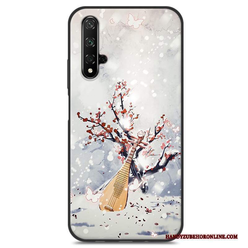 Custodia Huawei Nova 5t Silicone Blu Stile Cinese, Cover Huawei Nova 5t Protezione Telefono Piccola
