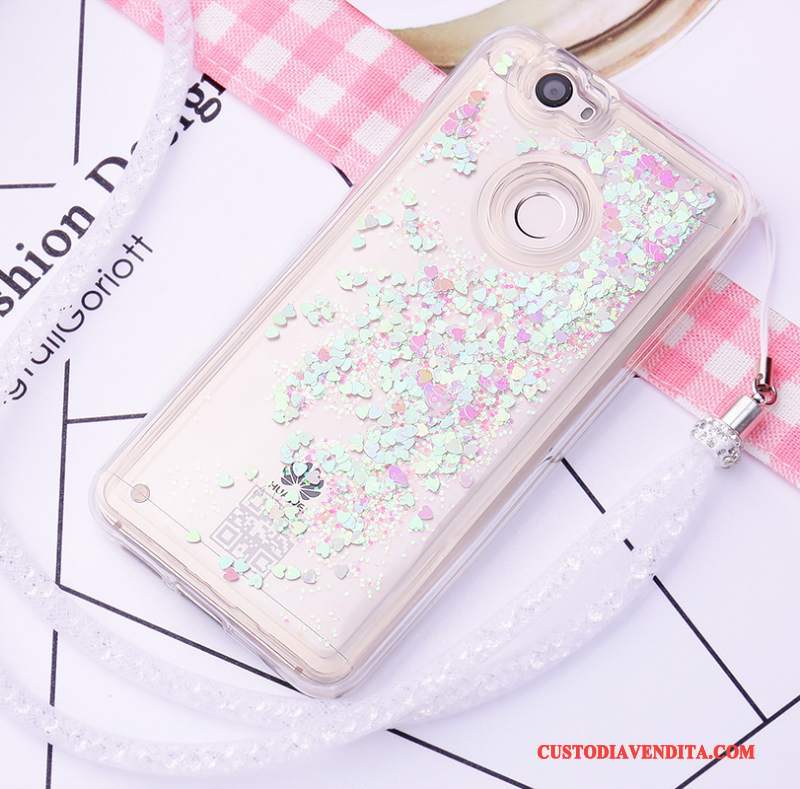 Custodia Huawei Nova Cartone Animato Sabbie Mobilitelefono, Cover Huawei Nova Silicone Oro Ornamenti Appesi
