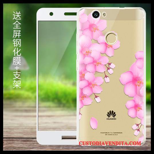 Custodia Huawei Nova Cartone Animato Trasparente Morbido, Cover Huawei Nova Silicone Anti-caduta Giallo