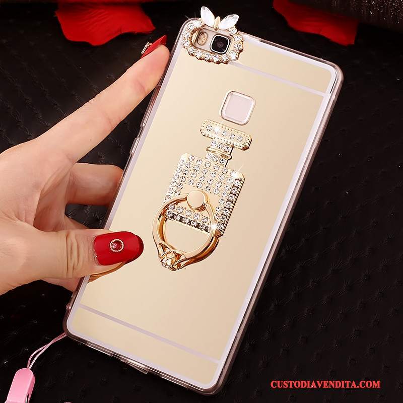 Custodia Huawei Nova Silicone Morbido Ornamenti Appesi, Cover Huawei Nova Protezione Ring Rosa