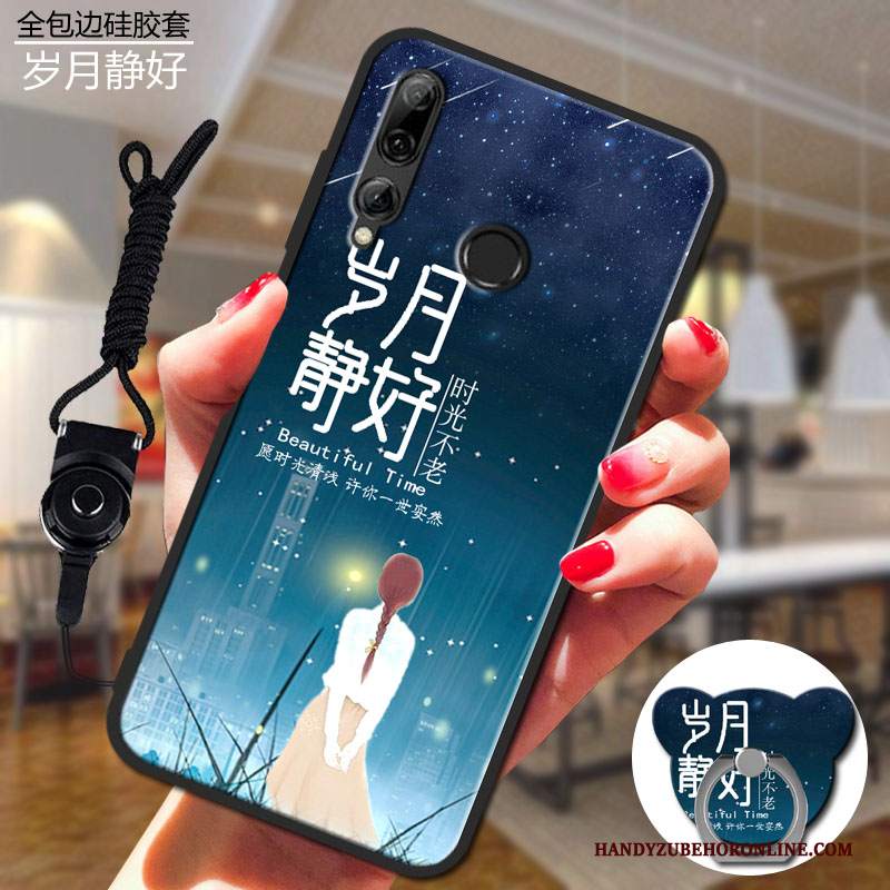 Custodia Huawei P Smart+ 2019 Silicone Morbido Porpora, Cover Huawei P Smart+ 2019 Protezione Hemming Anti-caduta