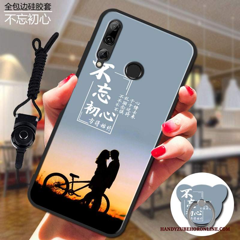 Custodia Huawei P Smart+ 2019 Silicone Morbido Porpora, Cover Huawei P Smart+ 2019 Protezione Hemming Anti-caduta