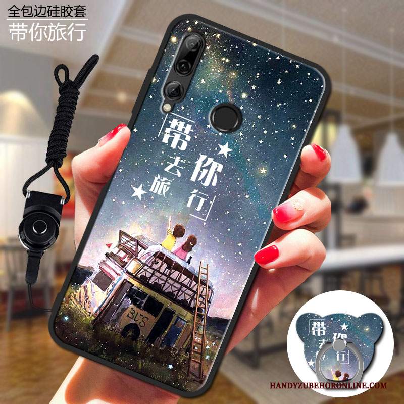 Custodia Huawei P Smart+ 2019 Silicone Morbido Porpora, Cover Huawei P Smart+ 2019 Protezione Hemming Anti-caduta
