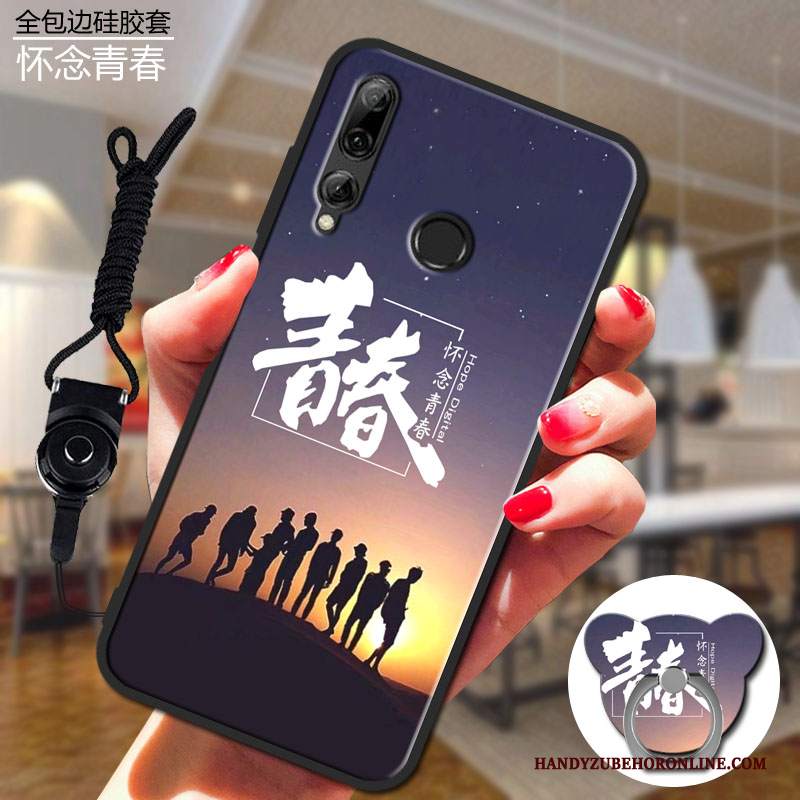 Custodia Huawei P Smart+ 2019 Silicone Morbido Porpora, Cover Huawei P Smart+ 2019 Protezione Hemming Anti-caduta