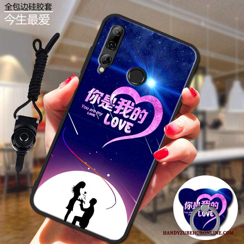 Custodia Huawei P Smart+ 2019 Silicone Morbido Porpora, Cover Huawei P Smart+ 2019 Protezione Hemming Anti-caduta