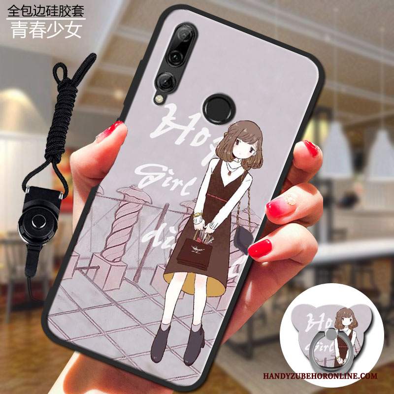 Custodia Huawei P Smart+ 2019 Silicone Morbido Porpora, Cover Huawei P Smart+ 2019 Protezione Hemming Anti-caduta