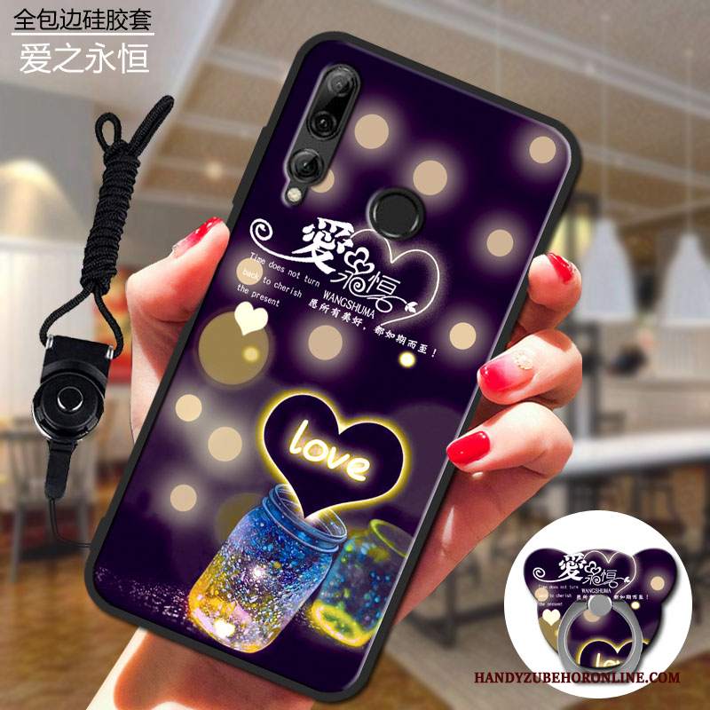 Custodia Huawei P Smart+ 2019 Silicone Morbido Porpora, Cover Huawei P Smart+ 2019 Protezione Hemming Anti-caduta